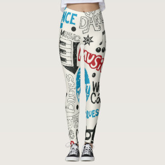 Leggings Doodle de Jazz: Mezcla de Música Ecléctica