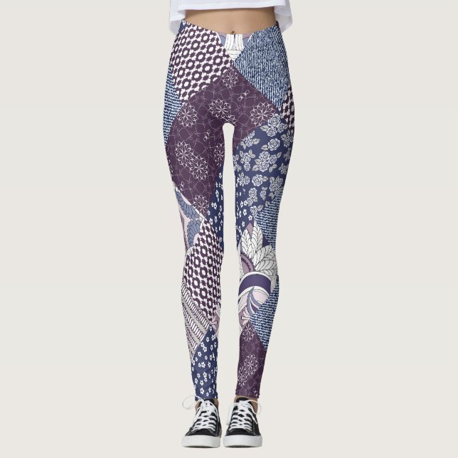 Leggings Doodle De Patchwork: Viejo Boho Seamless. (Anverso)