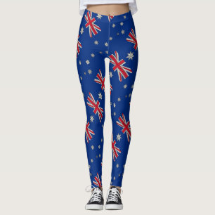 Leggings Doodle decorativo de arte de la bandera de Austral