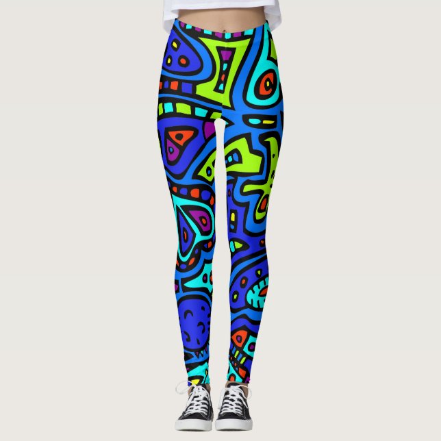 Leggings Doodle espacial #1 (Anverso)
