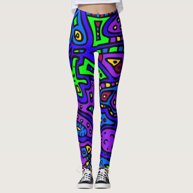 Leggings Doodle espacial #2 (Anverso)