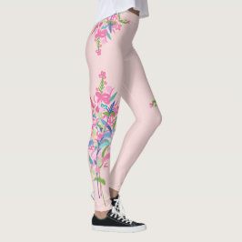 Leggings Doodle Floral de primavera botánica