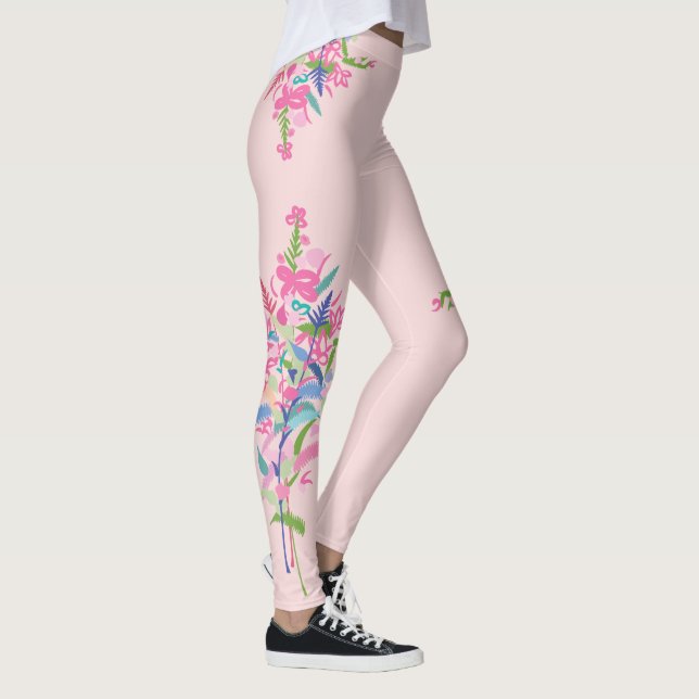 Leggings Doodle Floral de primavera botánica (Derecha)