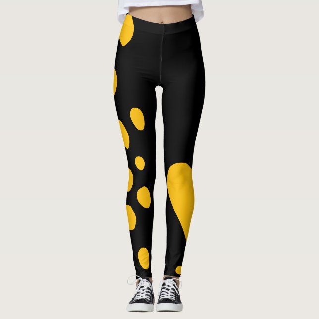Leggings Doodle forma negrita amarillo negro (Anverso)