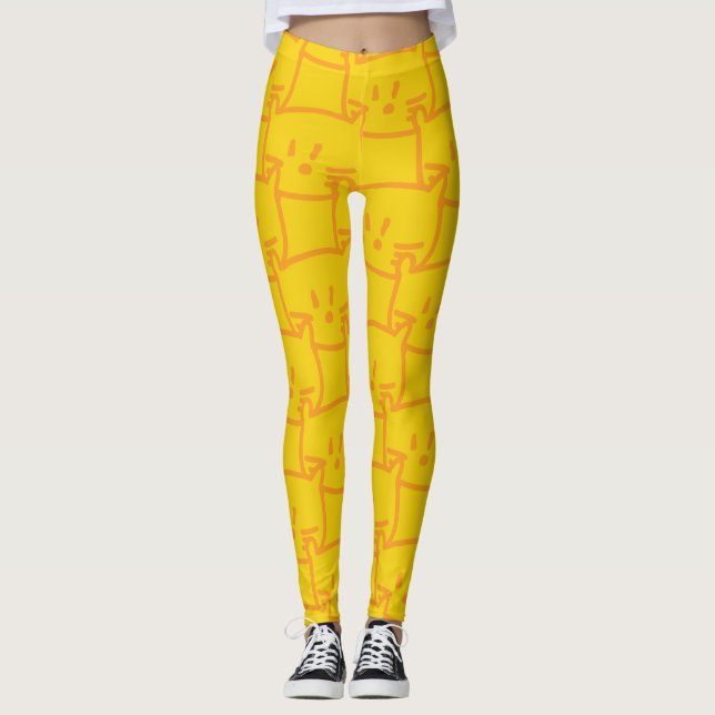 Leggings Doodle Golden Cat (Anverso)