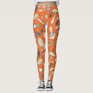Leggings Doodle Mushroom Vintage Seamless Wallpaper
