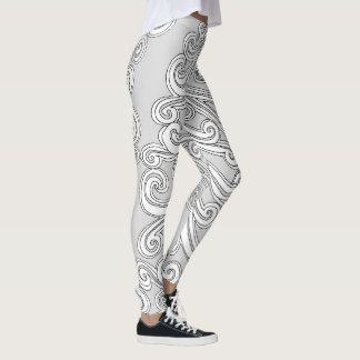 Leggings Doodle paisley giratorio en cualquier color