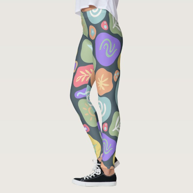 Leggings Doodles de ensueño - Diseño del Motivo de la Natur (Izquierda)