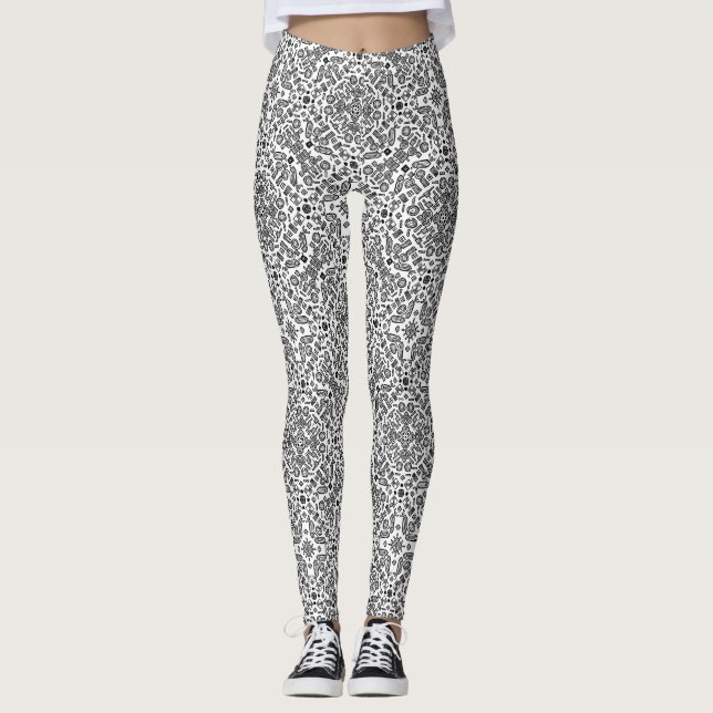 Leggings Doodles de patrones (Anverso)