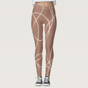 Leggings Doodles dibujados a mano de Mocha Mousse (1)