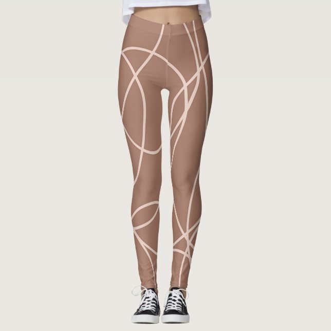 Leggings Doodles dibujados a mano de Mocha Mousse (1) (Anverso)