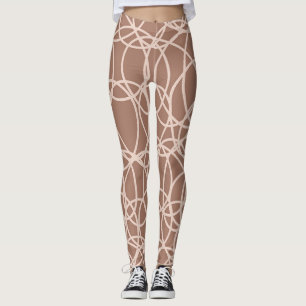 Leggings Doodles dibujados a mano de Mocha Mousse (2)