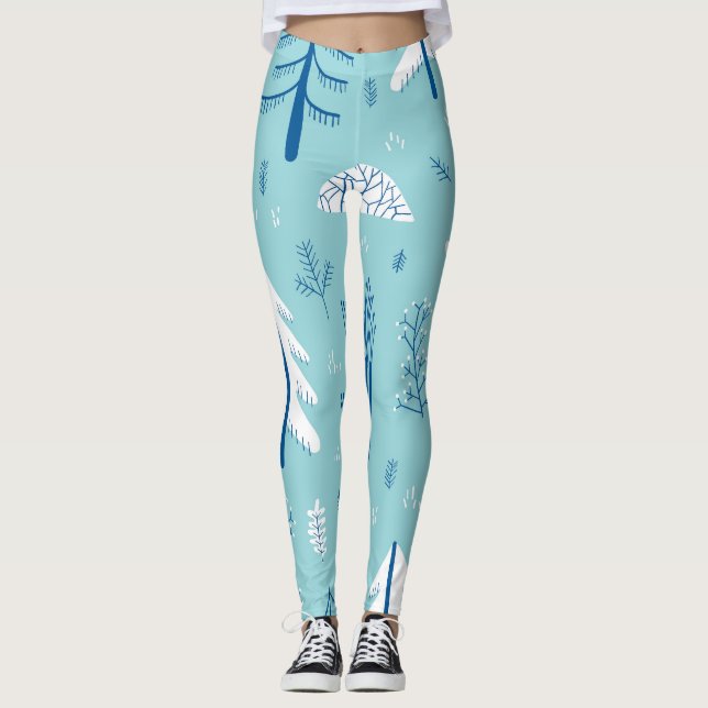 Leggings Doodles Forestales: Patrón creativo sin foco (Anverso)