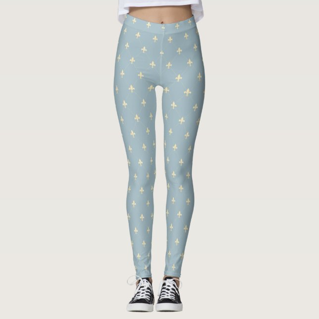 Leggings Dorado Fleur-de-Lis Dusky Blue (Anverso)