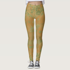 Leggings Dorado y floral y Rosa