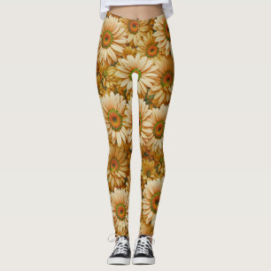 Leggings Dormitorios amarillos de girasol amarillo floral a