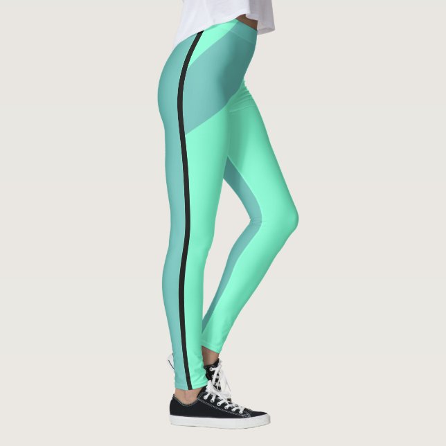 Leggings Dos acuos geométricos de tono y Verde azulados (Derecha)