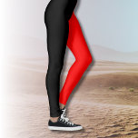Leggings Dos colores de moda | Negro y rojo<br><div class="desc">Dos colores de moda | Piernas negras y rojas</div>