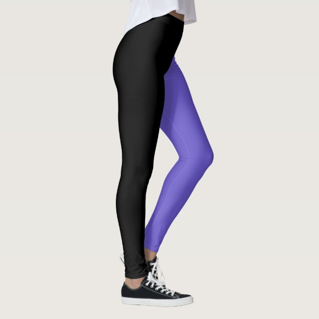 Leggings Dos colores de moda | Negro y uva (Derecha)