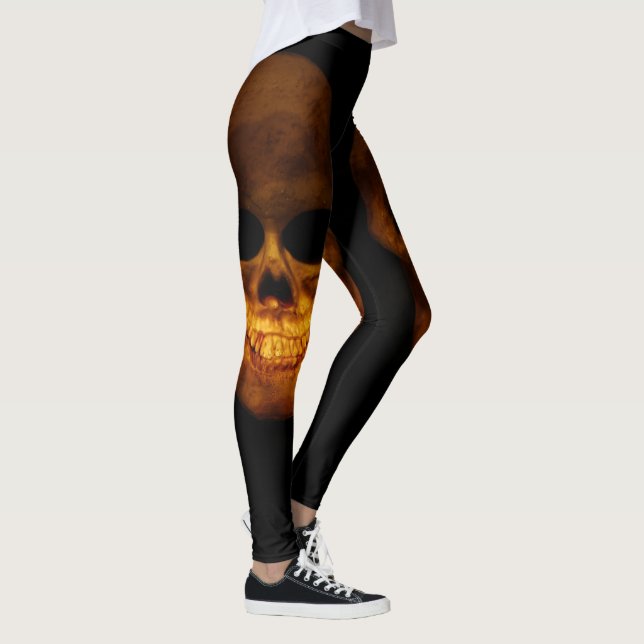 Leggings Dos cráneos humanos espeluznantes (Derecha)