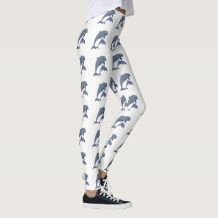 Leggings Dos delfínes tropicales que saltan al lado de uno