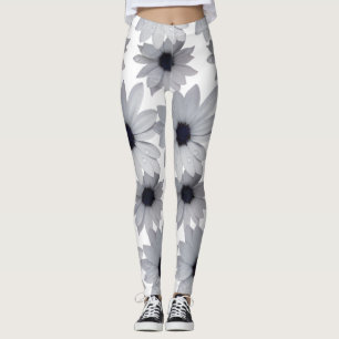 Leggings dos flores blancas