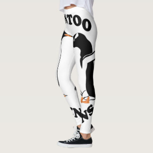 Leggings Dos pingüinos Gentoo en blanco y negro