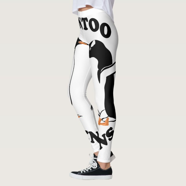 Leggings Dos pingüinos Gentoo en blanco y negro (Izquierda)
