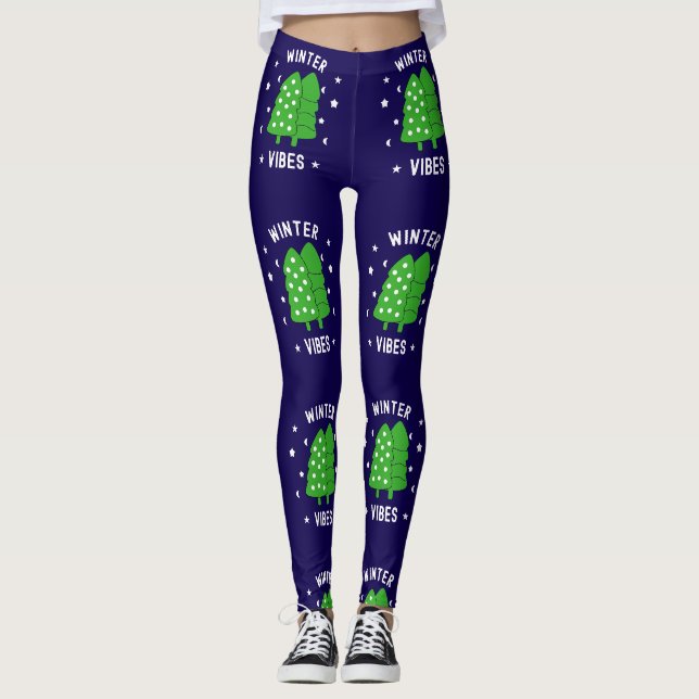 Leggings Dos vibraciones de invierno de árboles (Anverso)