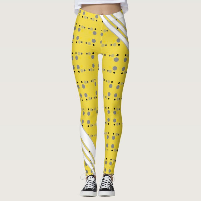 Leggings Dot de polka amarillo dorado (Anverso)