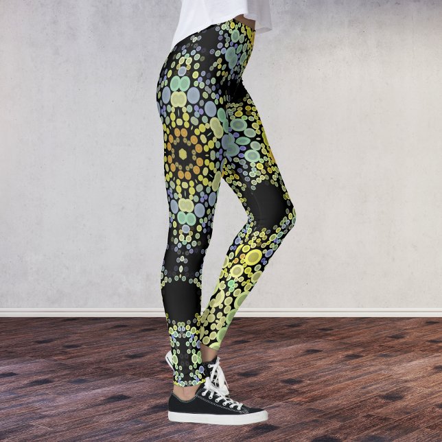 Leggings Dot Mandala Flor amarillo azul y gris (Subido por el creador)