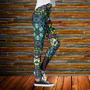 Leggings Dot Mandala Flor Amarillo Azul y Púrpura