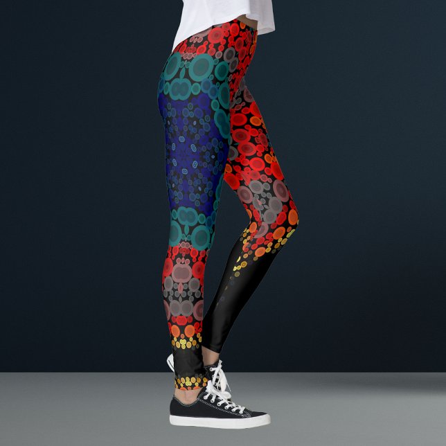 Leggings Dot Mandala Flor amarillo azul y rojo (Subido por el creador)