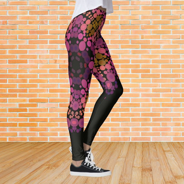 Leggings Dot Mandala Flor Amarillo rosa y Negro (Subido por el creador)