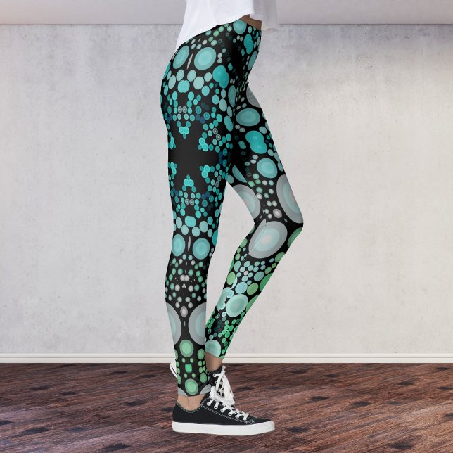 Leggings Dot Mandala Flor Azul Verde y gris (Subido por el creador)