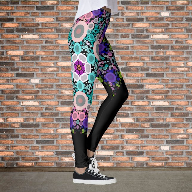 Leggings Dot Mandala Flor Azul Verde y rosa (Subido por el creador)