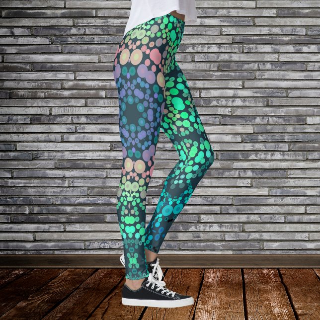 Leggings Dot Mandala Flor Azul Verde y rosa (Subido por el creador)