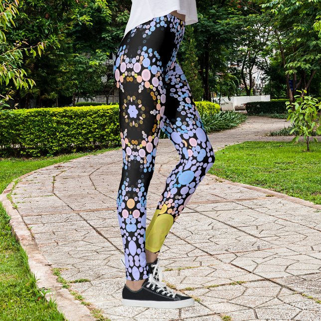 Leggings Dot Mandala Flor azul y amarillo (Subido por el creador)