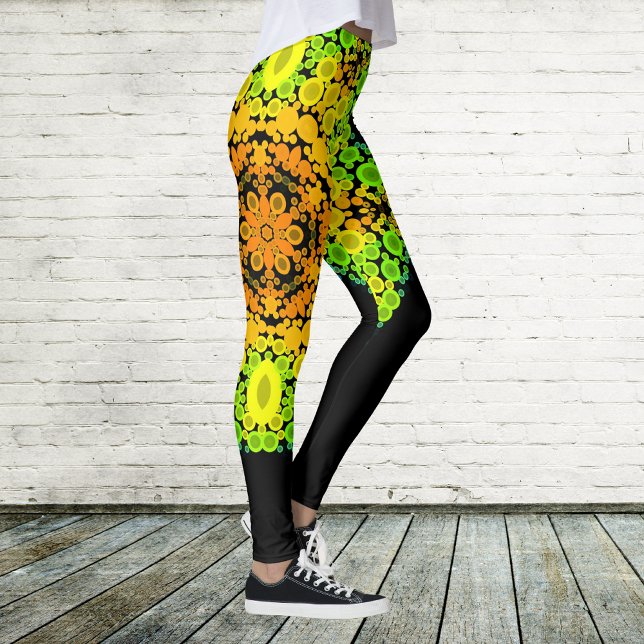 Leggings Dot Mandala Flor Naranja Amarillo Verde y Azul (Subido por el creador)