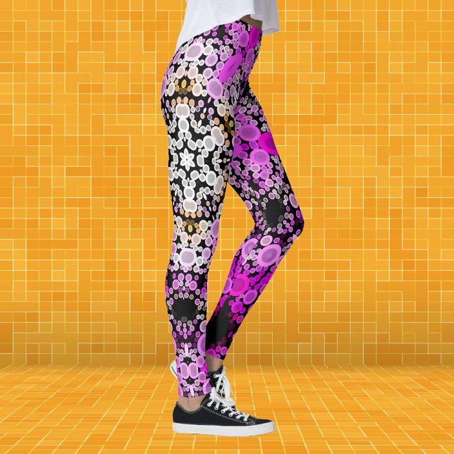 Leggings Dot Mandala Flor rosa y blanco (Subido por el creador)