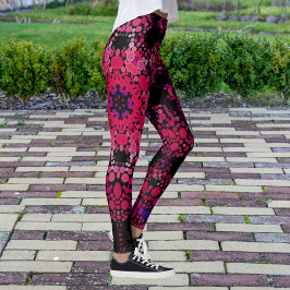Leggings Dot Mandala Flor rosa y morado