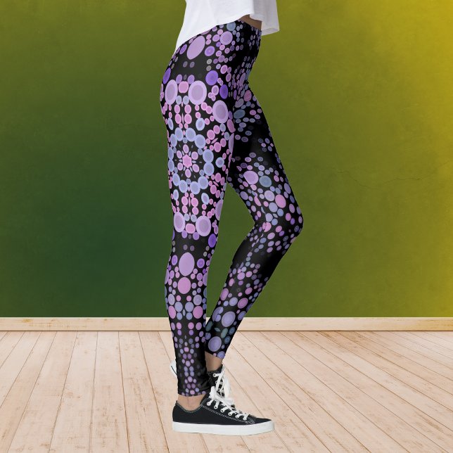 Leggings Dot Mandala Flor rosa y morado (Subido por el creador)
