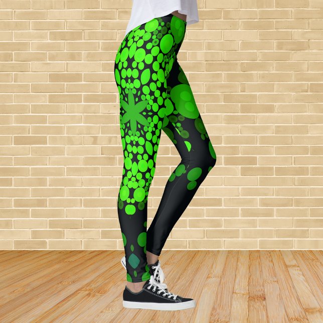 Leggings Dot Mandala Flor Verde y Negro (Subido por el creador)