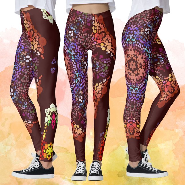 Leggings Dot Mandala Naranja Azul y Púrpura (Subido por el creador)