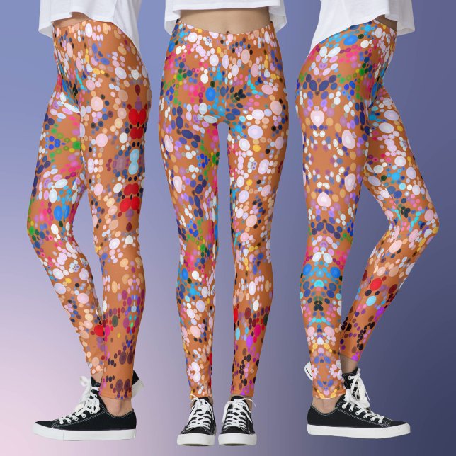 Leggings Dot Mandala Naranja Rosa azul y blanco (Subido por el creador)