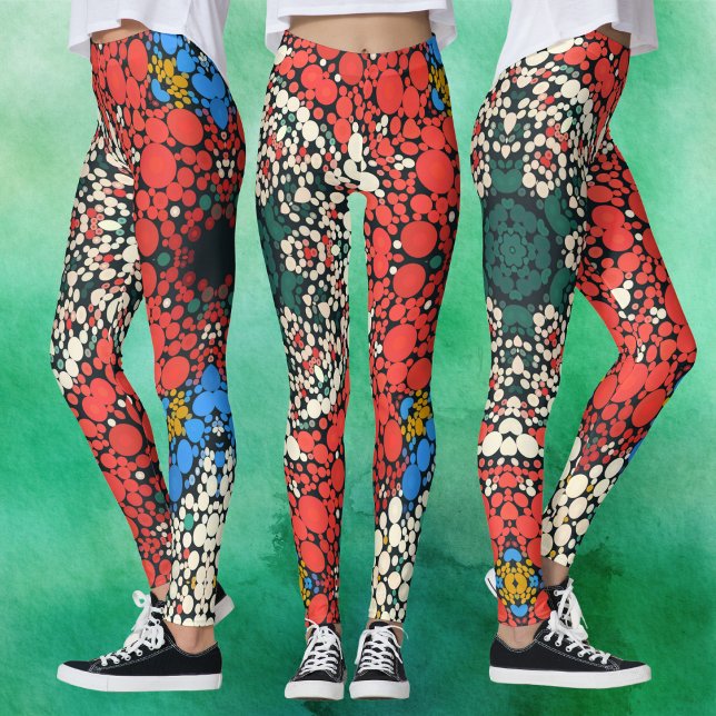 Leggings Dot Mandala Rojo Azul Blanco y Verde (Subido por el creador)