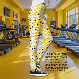 Leggings Dot Matrix - Opción de texto negro y crema amarill
