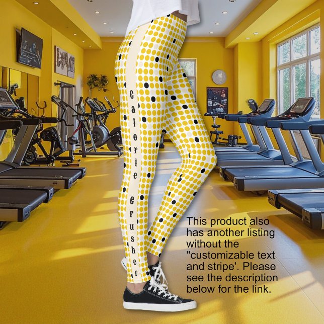 Leggings Dot Matrix - Opción de texto negro y crema amarill (Dot Matrix - Yellow Cream Black-Text Option Leggings)