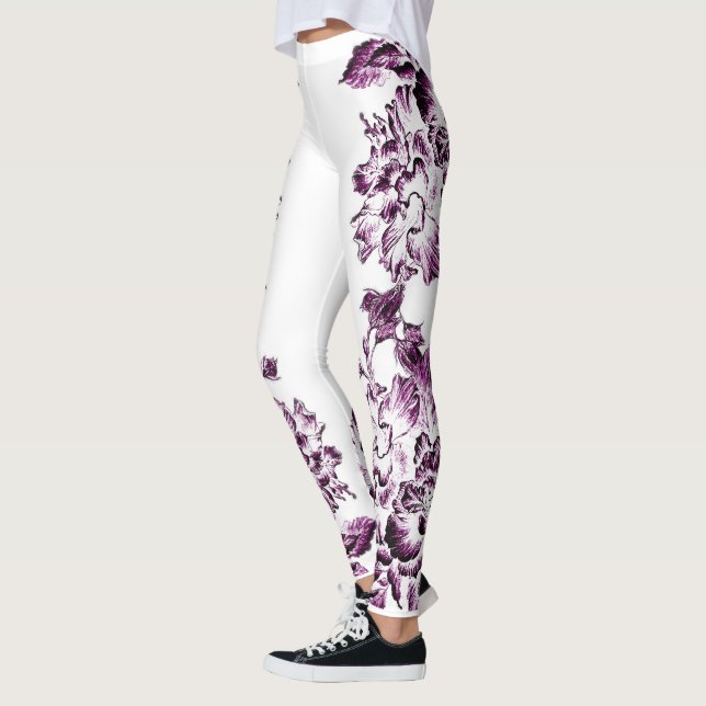 Leggings Double Hibiscus Purple  (Izquierda)