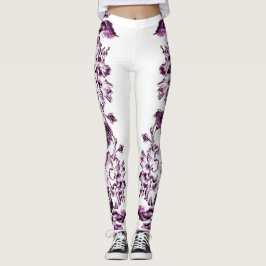 Leggings Double Hibiscus Purple 